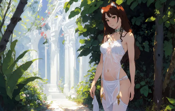 Girl, fantasy, nature, anime, art, digital art, fantasy art, fantasy girl