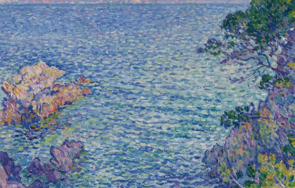 Landscape, picture, 1904, pointillism, Theo van Rysselberghe, Theo van Reysselberge, Pointe du Rossignol