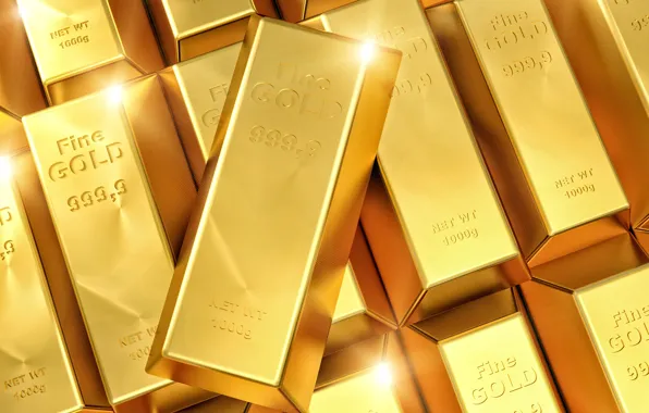 Gold, bars, Finance