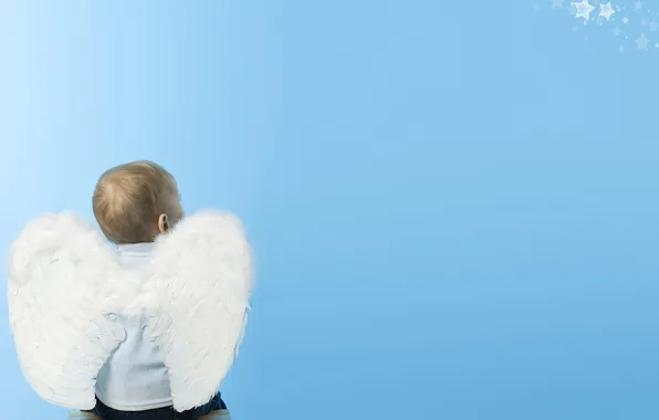Picture child, angel, stars, small