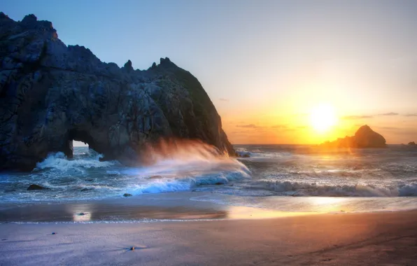 Sunset, the ocean, california, usa