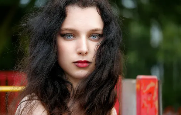 Picture eyes, look, girl, face, hair, lipstick, lips