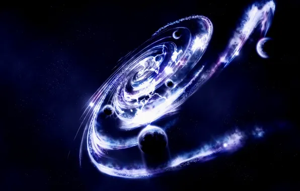 Planet, spiral, galaxy