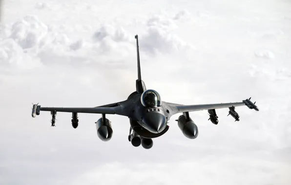 Multipurpose, UNITED STATES AIR FORCE, General Dynamics F-16 Fighting Falcon, the fourth generation fighter, American …