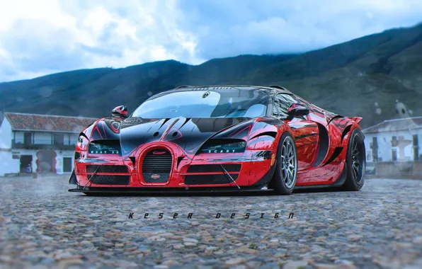 Auto, Machine, Bugatti, Veyron, Bugatti Veyron, Design, Supercar, Rendering