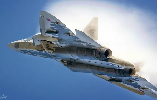 Picture T-50, PAK FA, The Effect Of Prandtl — Glauert, MAX, Videoconferencing Russia, Su-57, HESJA Air-Art …