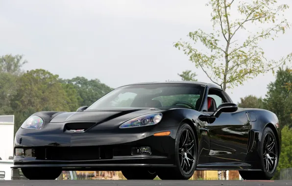Black, Corvette, Chevrolet, the front, Corvette, Pratt &amp; Miller, C6RS