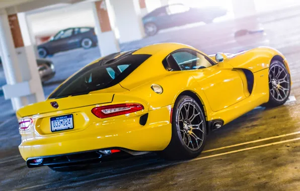 Picture Yellow, Dodge, Dodge, Parking, Viper, Yellow, GTS, Parking