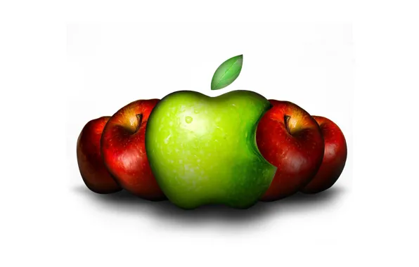 Collage, apples, apple, logo, emblem