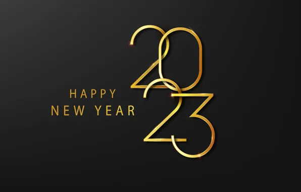 The dark background, the inscription, figures, New year, date, 2023, New Year 2023