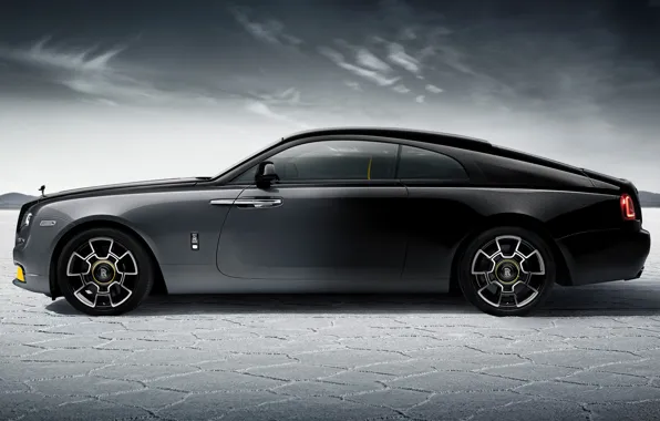 Picture Rolls-Royce, side view, Wraith, Rolls-Royce Wraith, Black Badge, 2023, Black Badge Black Arrow, Black Arrow