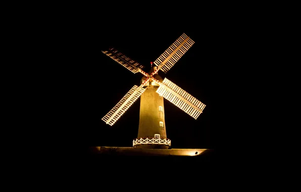 Picture light, night, mill