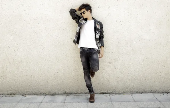 Style, photo, wall, jeans, jacket, guy, singer, Abraham Mateo