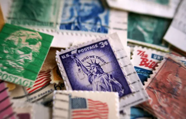 Lincoln, vintage, macro, Washington, flag, stamps, Presidents