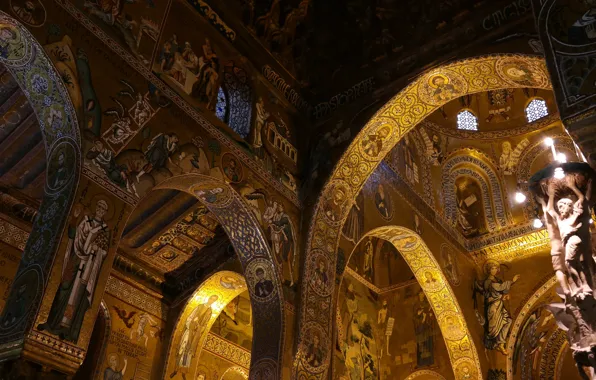 Italy, chapel, Sicily, Palermo, Palace of the Normans, Cappella Palatina, the Cappella Palatina