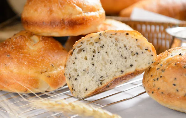 Bread, cakes, sesame