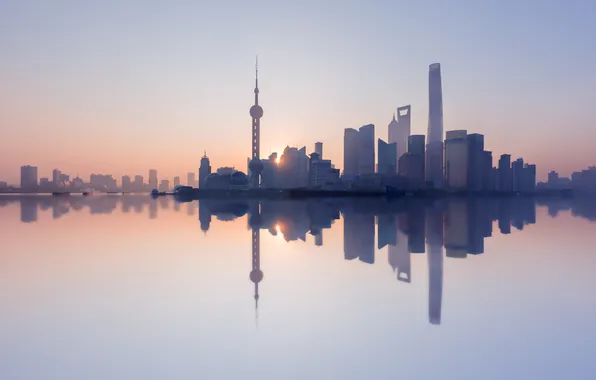 Tower, river, skyline, pearl, scene, shanghai, oriental, tourism