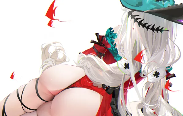 Girl, fish, hat, Arknights, Skadi