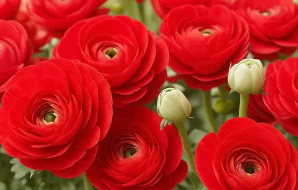 Flower, flowers, red, green, green, tenderness, figure, plant