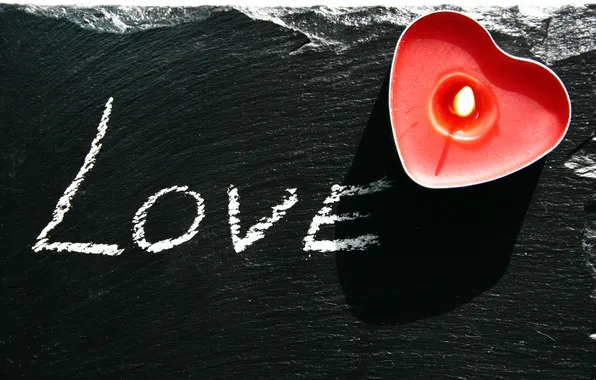 Love, the inscription, heart, candle, love, light
