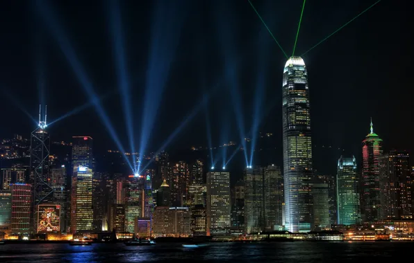 Night, lights, beauty, Hong Kong