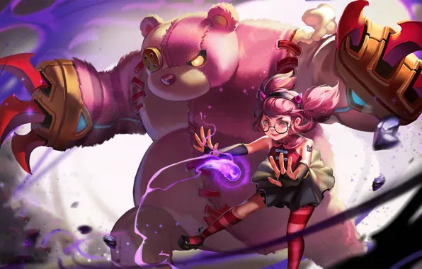 The game, bear, glasses, girl, King of Glory, The king of glory