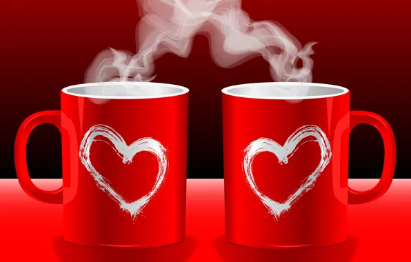 Picture love, red, background, Wallpaper, tea, mood, coffee, hot