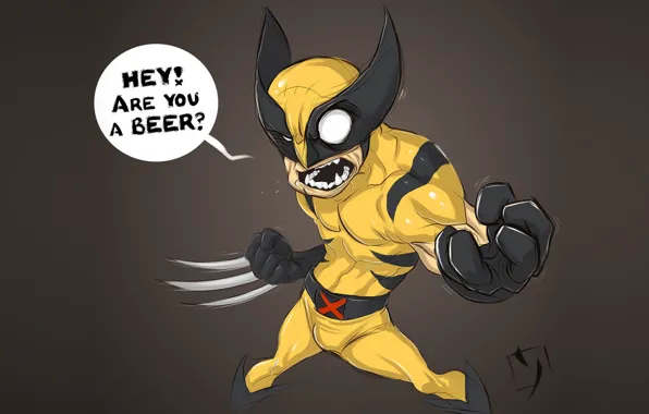 Art, Wolverine, YuGo Ohnishi, by YuGo Ohnishi, Hey! Are you a beer?