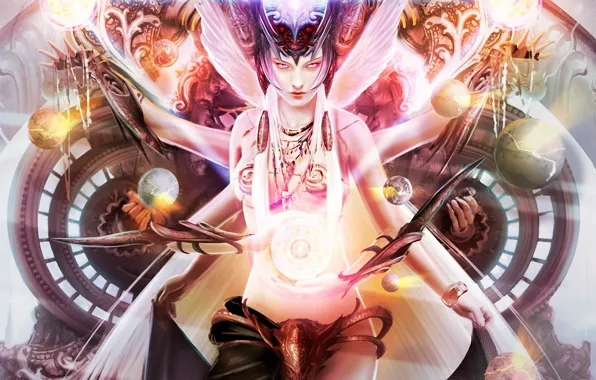 Girl, balls, art, sphere, goddess, multi-armed, Legend of the Cryptids, Daniel Lim