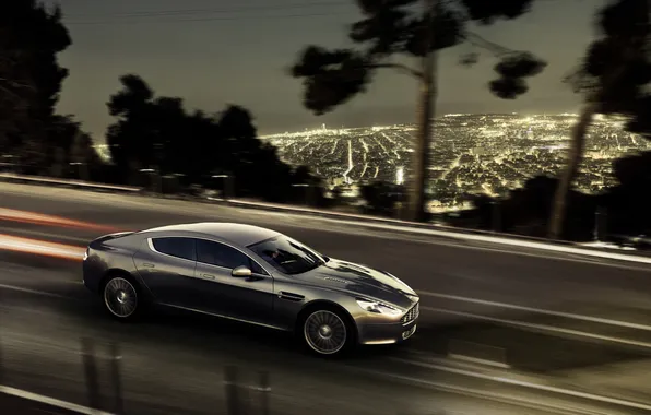 Aston Martin, Rapide, supercar, dynamics, four-door, city lights