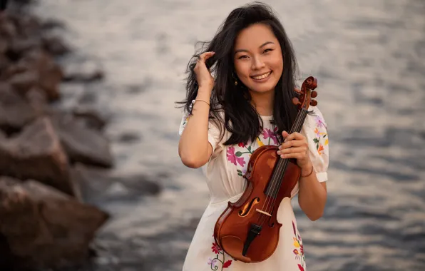 Wallpaper Jamilya, girl, violin