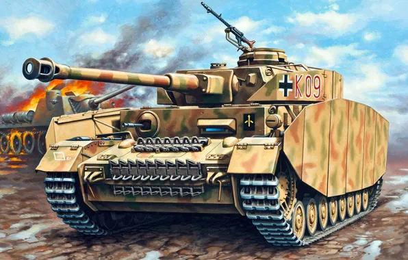 Figure, art, Panzerkampfwagen IV, T‑IV, German medium tank, Pz.KpfW.IV Ausf.H