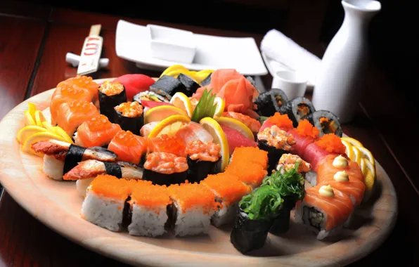 Figure, rolls, salmon, cuts, Seth