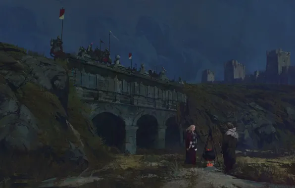Bridge, fortress, warriors, the fire, communication, slums bridge, Under The Bridge