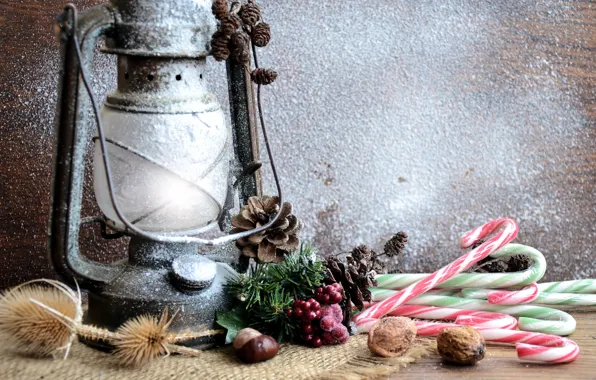 Snow, decoration, toys, New Year, Christmas, lantern, happy, Christmas