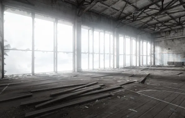 Light, the game, Board, Windows, dust, the atmosphere, abandoned, old