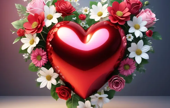 Love, flowers, holiday, heart, heart, hearts, heart, Valentine's Day