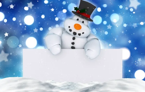 Picture New Year, Christmas, snowman, winter, snow, merry christmas, decoration, xmas