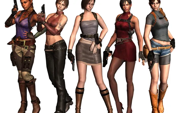 Picture weapons, girls, tattoo, game, resident evil