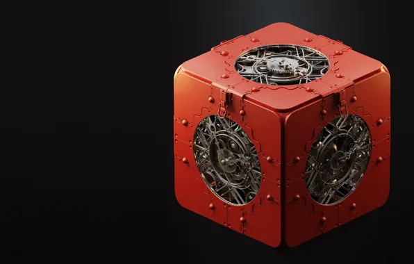 Mechanism, art, cube, box, Maxim Goudin