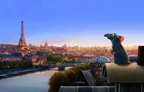 Picture cartoon, Paris, Ratatouille, mouse