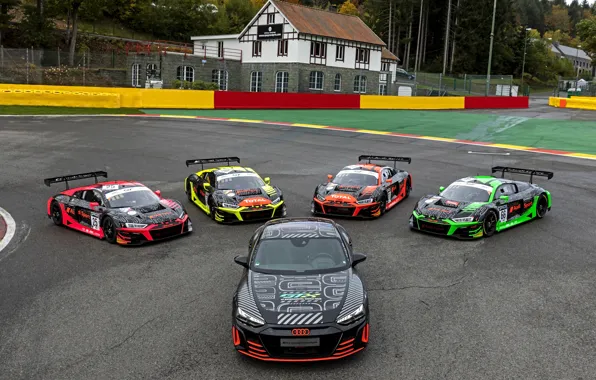 Picture Audi, coupe, on the track, 2020, R8, RS e-Tron GT Prototype, R8 LMS