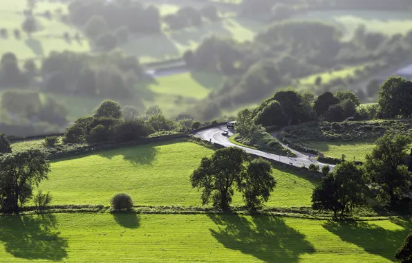 Road, landscape, valley