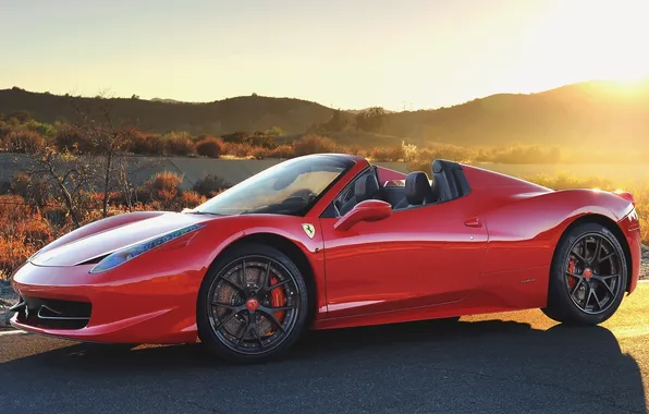 Picture The sun, Machine, Ferrari, Red, Tuning, Spider, Hennessey, 2013