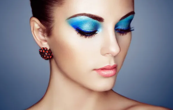 Picture close-up, face, eyelashes, background, model, portrait, makeup, lipstick
