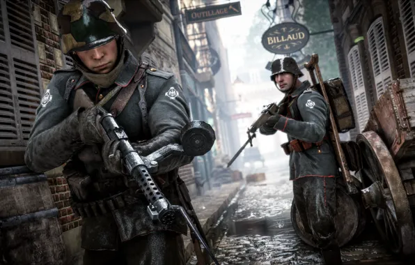 Picture the city, war, street, the game, soldiers, the Germans, Electronic Arts, Battlefield 1