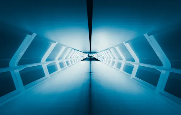 Light, blue, perspective, the tunnel