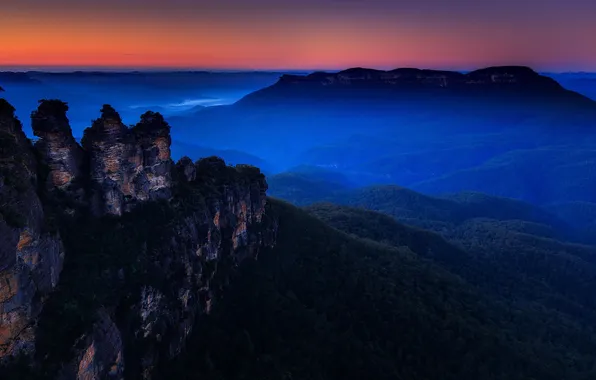 Picture landscape, mountains, night