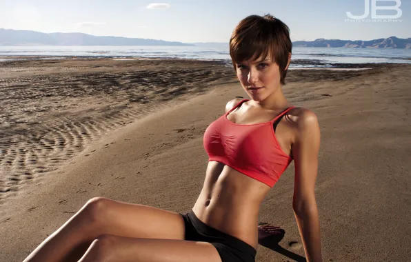 Picture smile, brunette, look, fitness