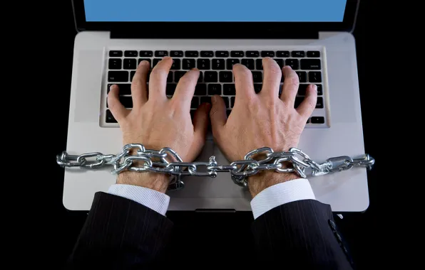 Internet, chains, technology, prisoner, workaholism